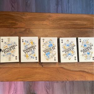 Set of 5 different cards deck for home gym training.